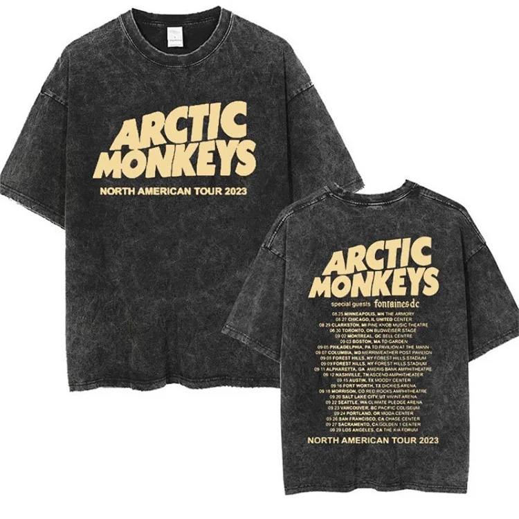 Shirt tour track retro shirt women t washed music men monkey arctic single rock t punk hip hop
