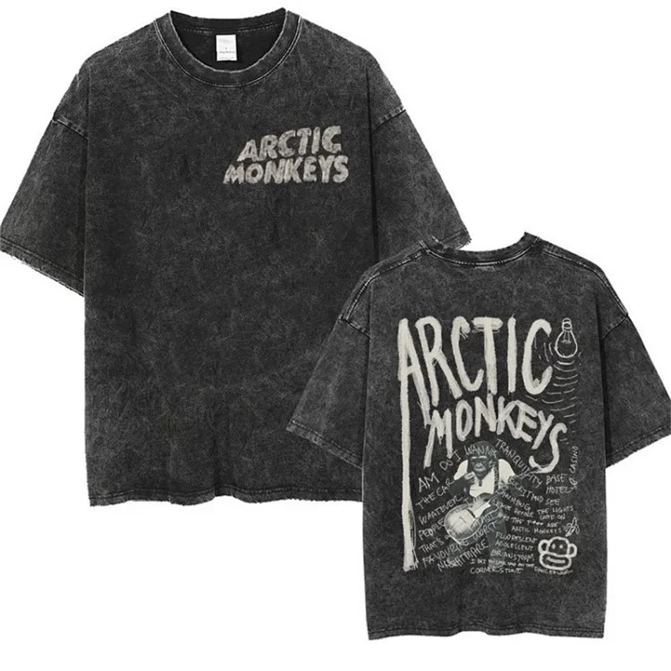 Shirt tour track retro shirt women t washed music men monkey arctic single rock t punk hip hop