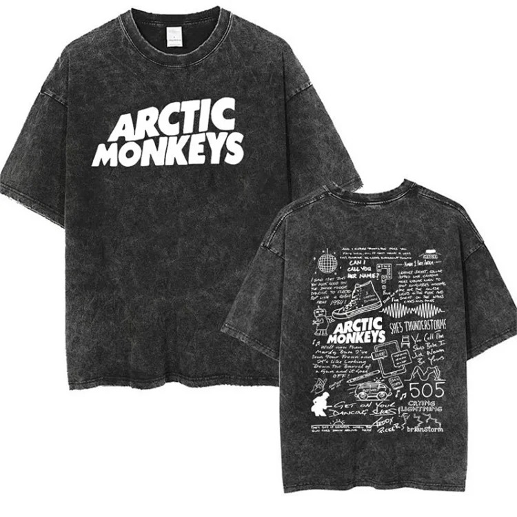 Shirt tour track retro shirt women t washed music men monkey arctic single rock t punk hip hop