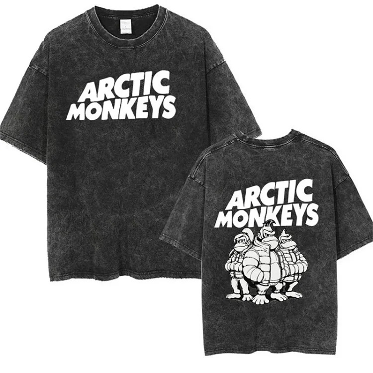 Shirt tour track retro shirt women t washed music men monkey arctic single rock t punk hip hop