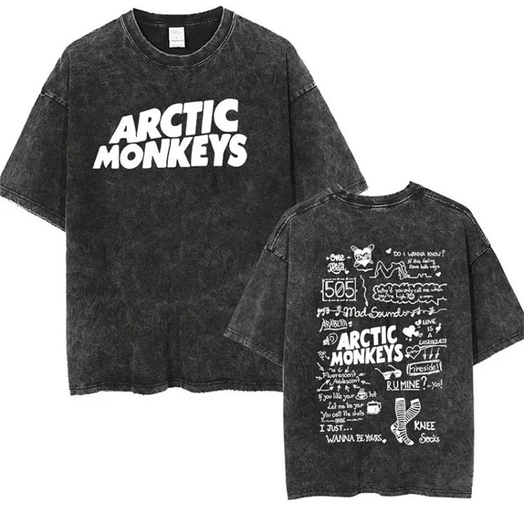 Shirt tour track retro shirt women t washed music men monkey arctic single rock t punk hip hop