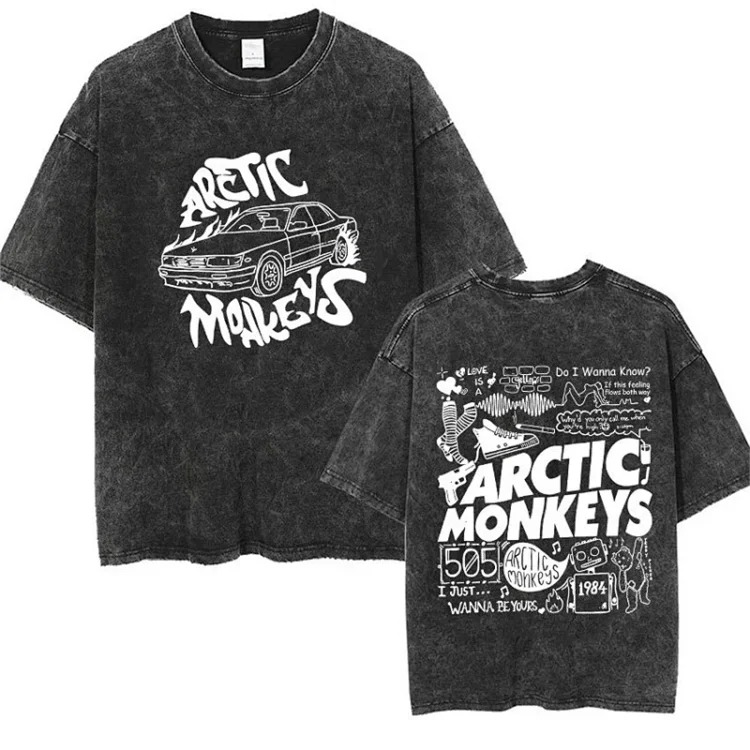 Shirt tour track retro shirt women t washed music men monkey arctic single rock t punk hip hop