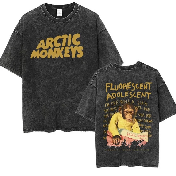 Shirt tour track retro shirt women t washed music men monkey arctic single rock t punk hip hop
