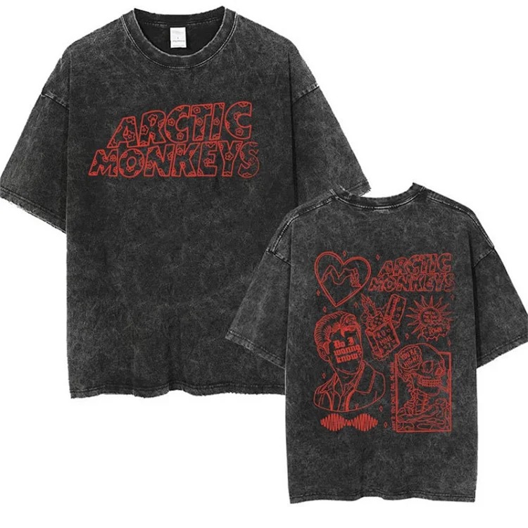 Shirt tour track retro shirt women t washed music men monkey arctic single rock t punk hip hop