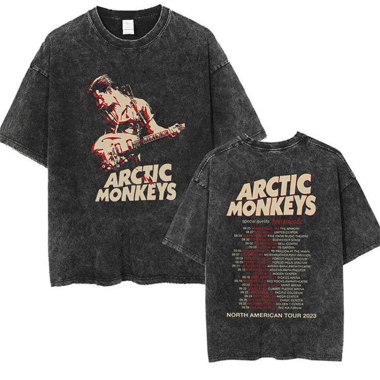 Shirt tour track retro shirt women t washed music men monkey arctic single rock t punk hip hop