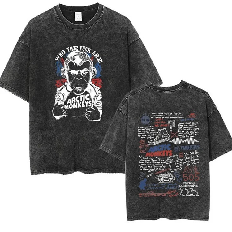 Shirt tour track retro shirt women t washed music men monkey arctic single rock t punk hip hop