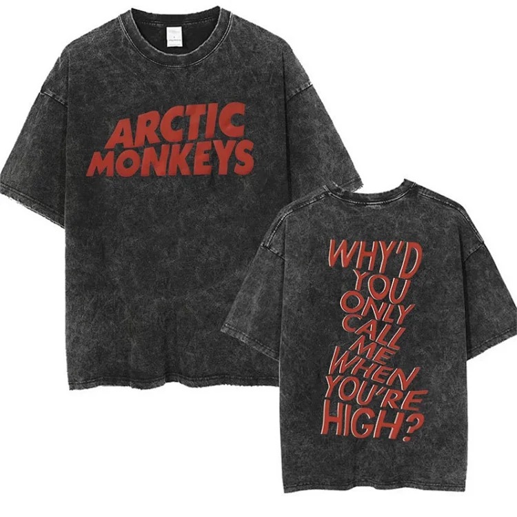 Shirt tour track retro shirt women t washed music men monkey arctic single rock t punk hip hop