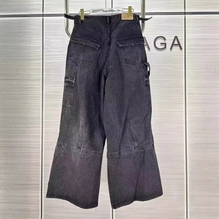 High Autumn and Winter Fashion Brand Paris B Classic Loose Casual Washed Trousers Comfortable Slim Fit Je