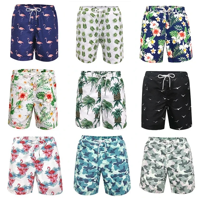2026 European and American cross-border quick-drying men's beach shorts double-layer 3D digital printing beach shorts men's hot style