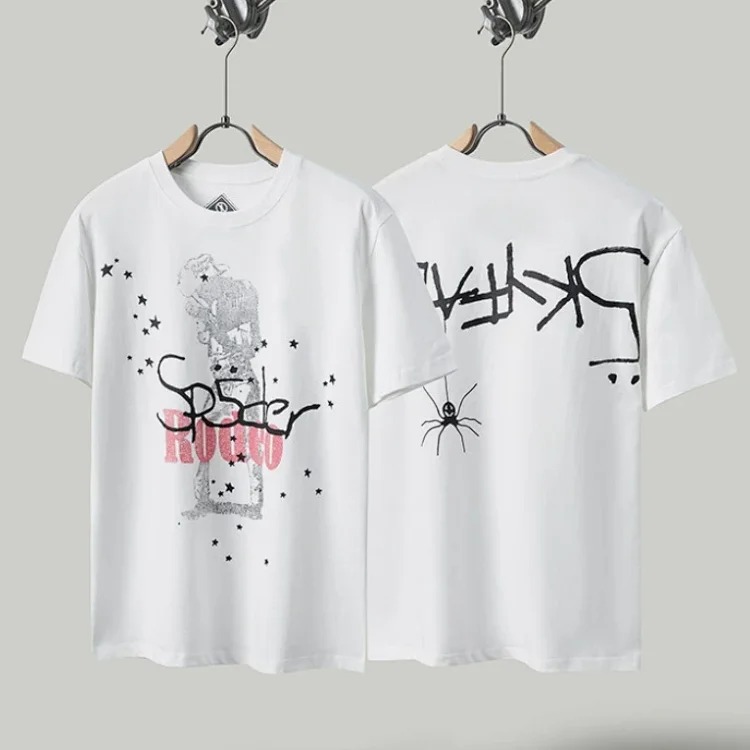 Travis Little Yellow Duck Cactus Lightning Rap Tour TS Joint Couple Hip-Hop T-Shirt Sleeve M Remembered Scott image 2