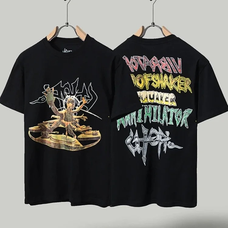 Travis Little Yellow Duck Cactus Lightning Rap Tour TS Joint Couple Hip-Hop T-Shirt Sleeve M Remembered Scott image 6