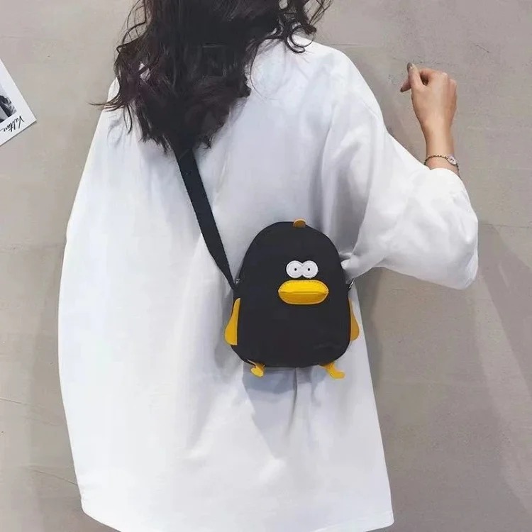 Summer cute cross-body bag, fresh mini student soft girl cartoon chick bag, Japanese canvas bag, mobile phone CX