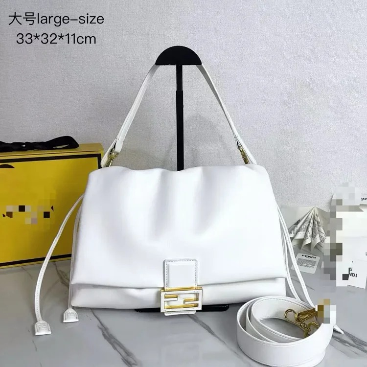 Fjia large size continent purchase 25 new women's black gold FF buckle leather flip shoulder crossbody bag armpit bag