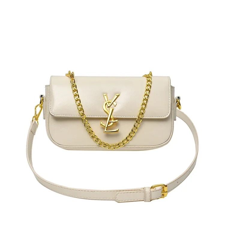 Fendi High-end texture underarm women's bag 2026 new glossy trendy handbag, versatile, fashionable, simple, foreign style baguette bag