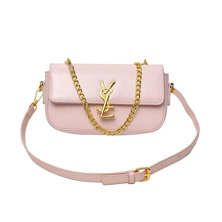 Fendi High-end texture underarm women's bag 2026 new glossy trendy handbag, versatile, fashionable, simple, foreign style baguette bag