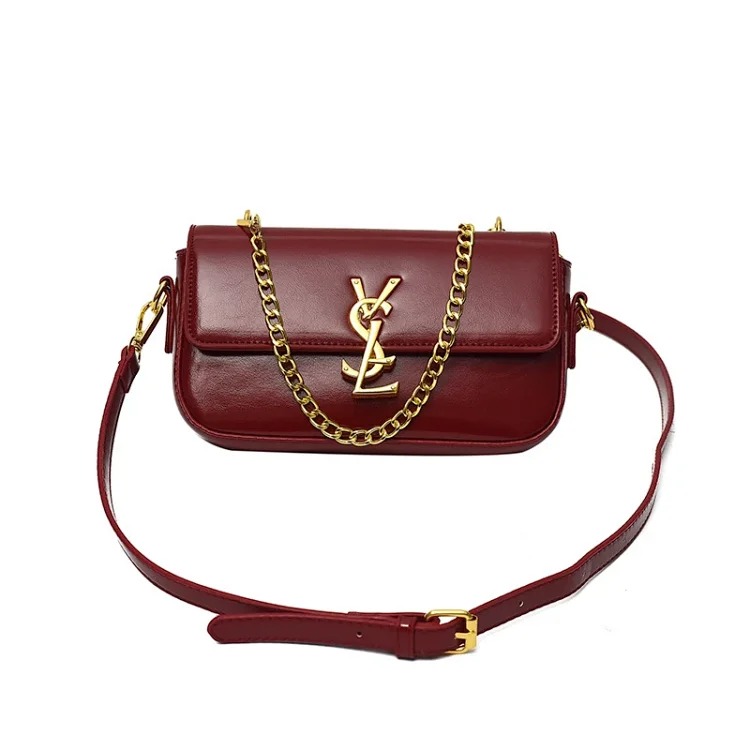 Fendi High-end texture underarm women's bag 2026 new glossy trendy handbag, versatile, fashionable, simple, foreign style baguette bag
