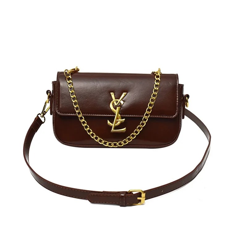 Fendi High-end texture underarm women's bag 2026 new glossy trendy handbag, versatile, fashionable, simple, foreign style baguette bag