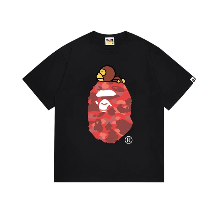Camouflage short-sleeved round-neck T-shirt for men and women