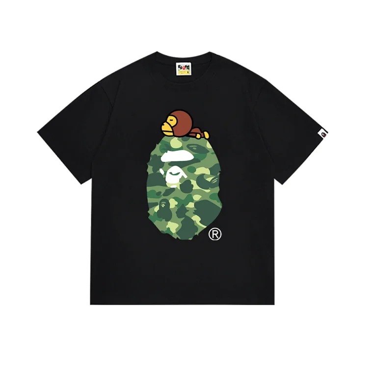 Camouflage short-sleeved round-neck T-shirt for men and women