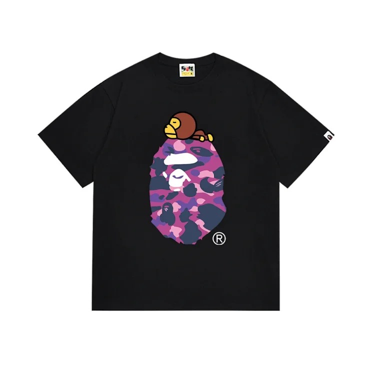 Camouflage short-sleeved round-neck T-shirt for men and women