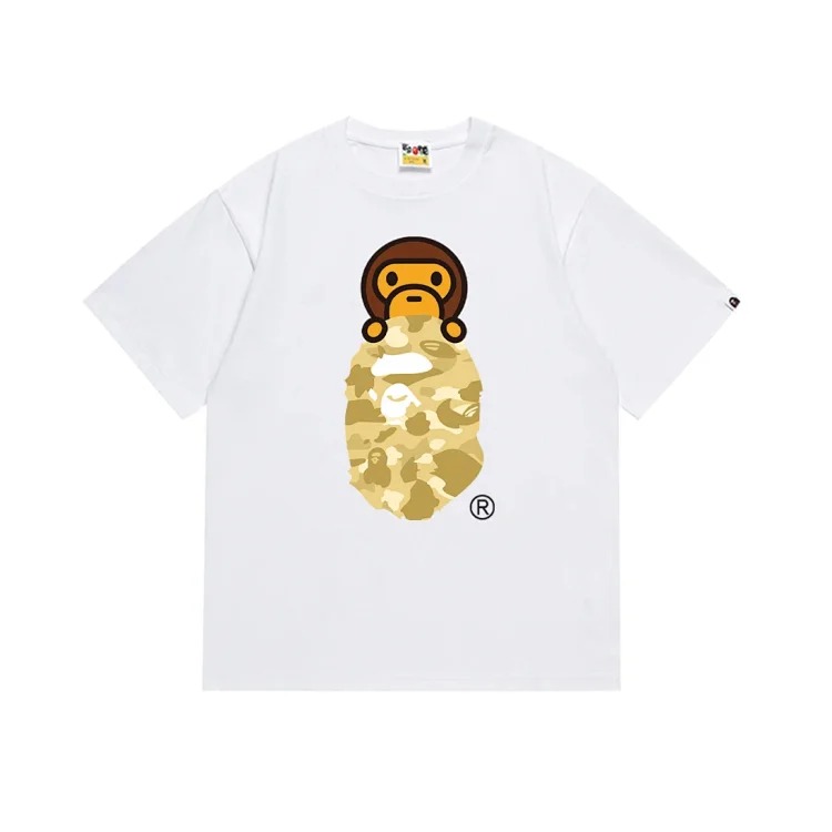 Camouflage short-sleeved round-neck T-shirt for men and women