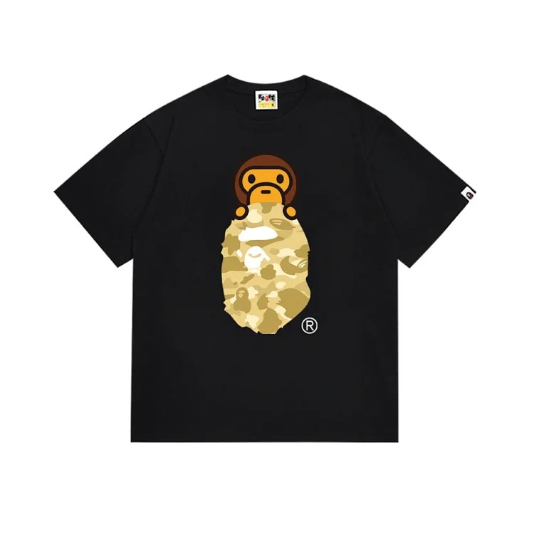 Camouflage short-sleeved round-neck T-shirt for men and women