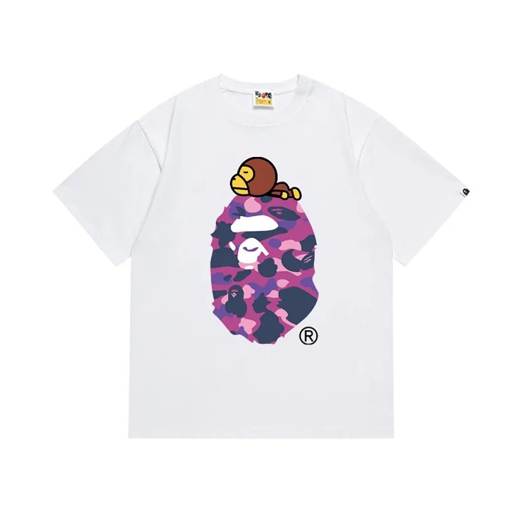 Camouflage short-sleeved round-neck T-shirt for men and women