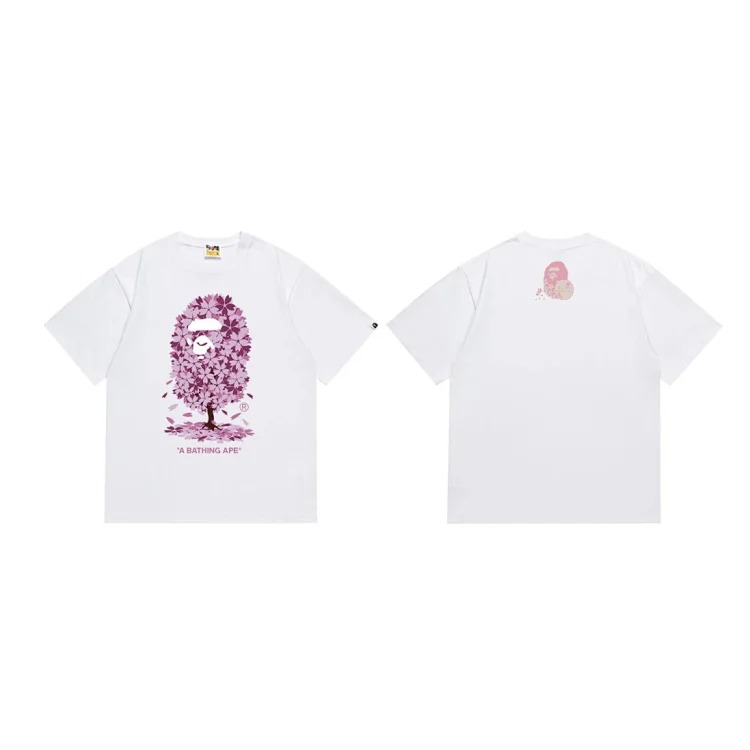 Japanese trendy brand BAPE ape head camouflage print casual T-shirt high weight pure cotton short-sleeved collection same style for couples image 2
