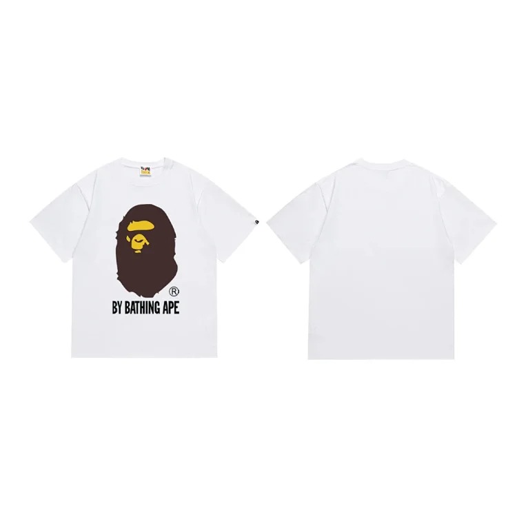 Japanese trendy brand BAPE ape head camouflage print casual T-shirt high weight pure cotton short-sleeved collection same style for couples image 6