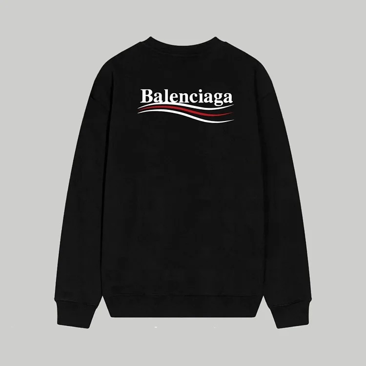 Cross-border B home 24SS autumn double B retro print graffiti 380g double-strand large terry long-sleeved T-shirt for men and women