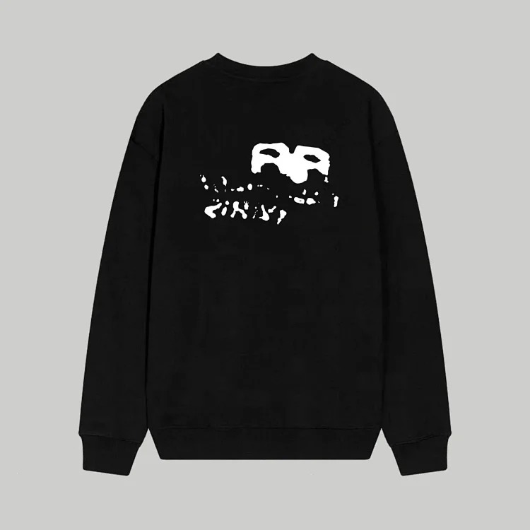 Cross-border B home 24SS autumn double B retro print graffiti 380g double-strand large terry long-sleeved T-shirt for men and women