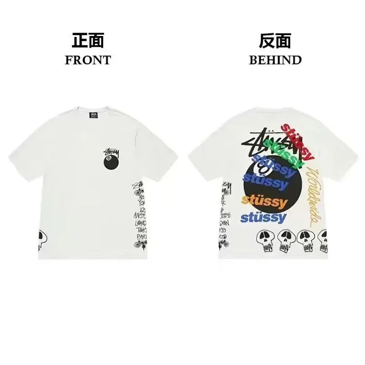 Stussy short-sleeved T-shirt dice pure cotton parent-child wear children's clothing