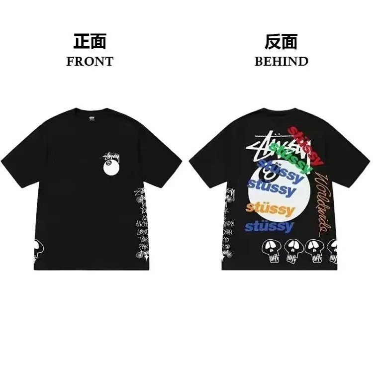 Stussy short-sleeved T-shirt dice pure cotton parent-child wear children's clothing