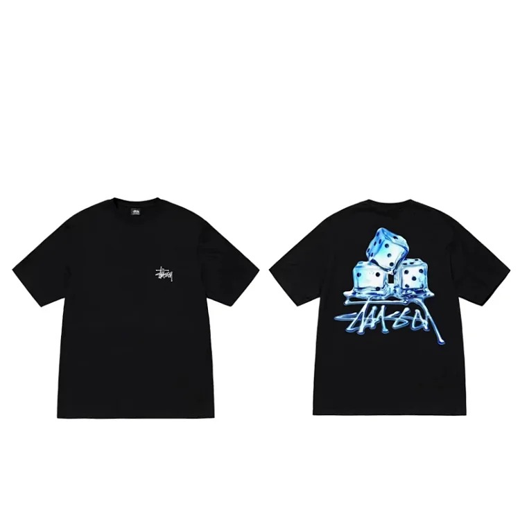 Stussy short-sleeved T-shirt dice pure cotton parent-child wear children's clothing