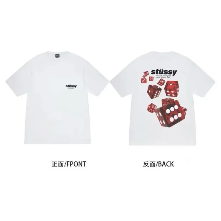 Stussy short-sleeved T-shirt dice pure cotton parent-child wear children's clothing