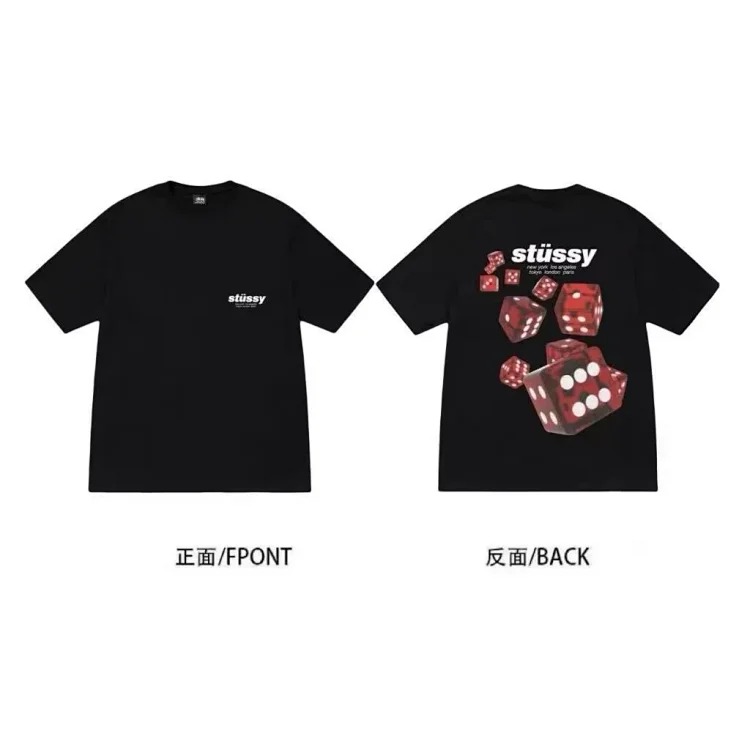 Stussy short-sleeved T-shirt dice pure cotton parent-child wear children's clothing