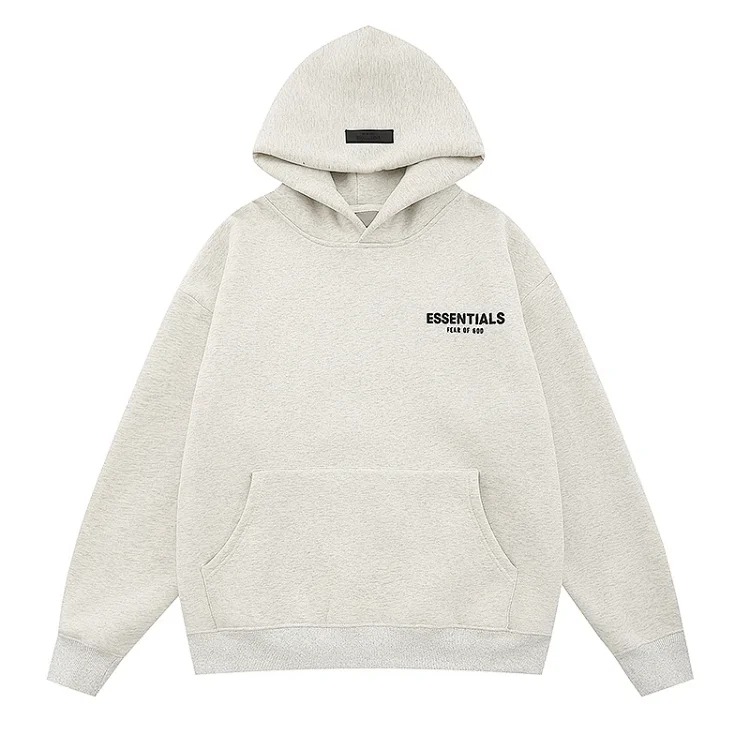 Essentials hooded sweatshirt flocking print plus veet men and women spring couple jacket