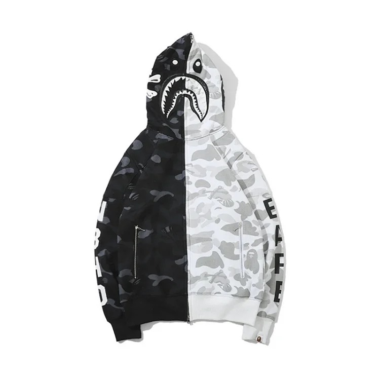 Shark hooded zipper sweatshirt image 2