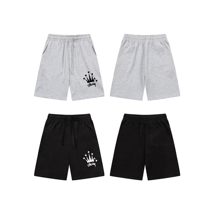 Cross-border European and American foreign trade letter printed stu casual pants skull sieve men's and women's teenagers five-quarter collection