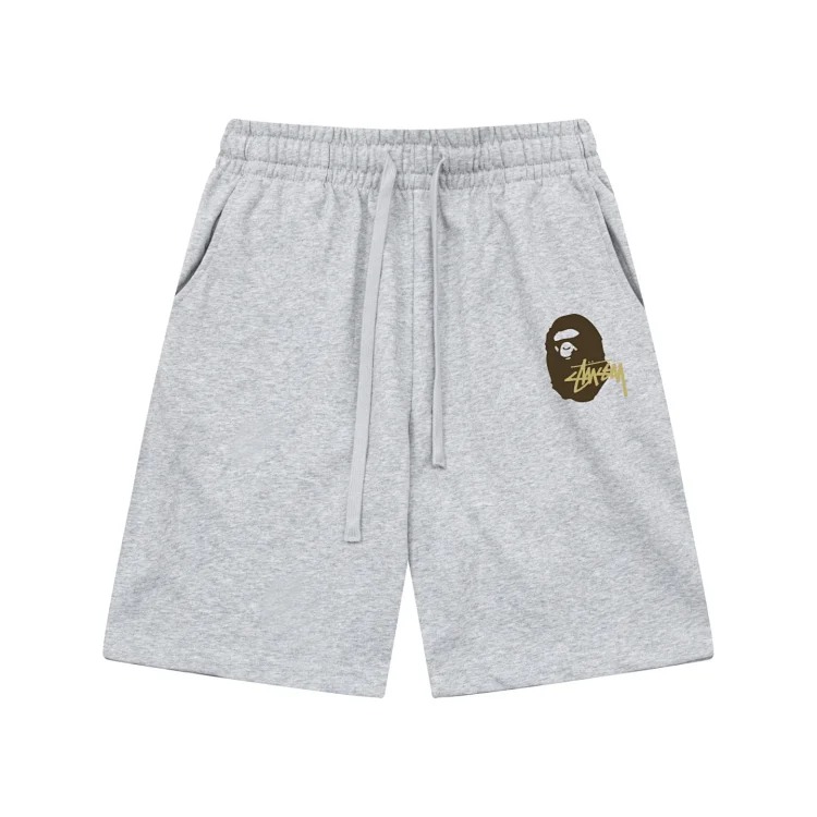 Cross-border European and American foreign trade letter printed stu casual pants skull sieve men's and women's teenagers five-quarter collection