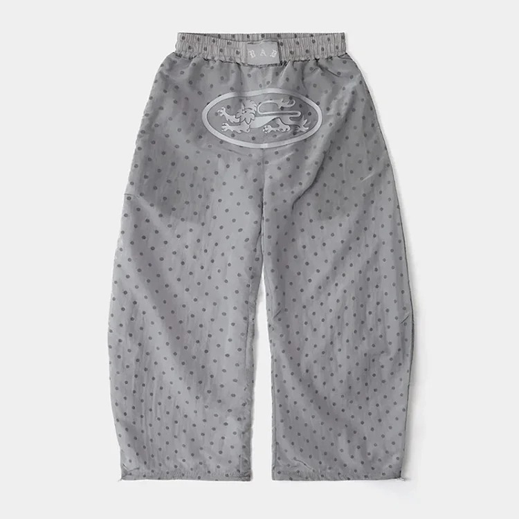 Korean badblood bcac series retro polka dot casual pants women's niche loose trousers wide leg