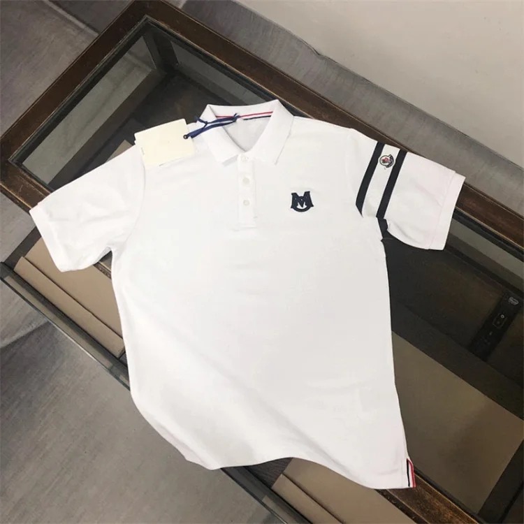 Mc polo shirt with chest badge and lapel