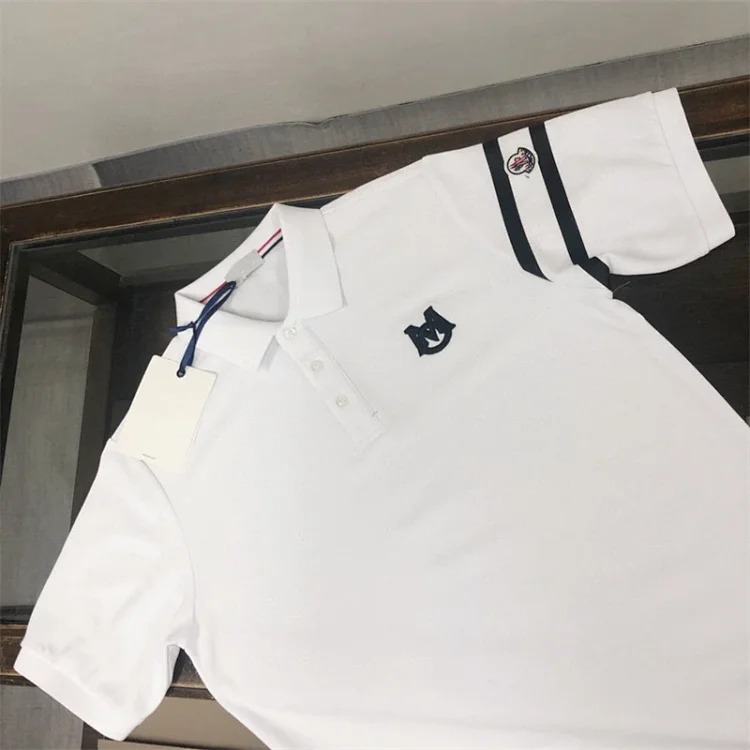 Mc polo shirt with chest badge and lapel