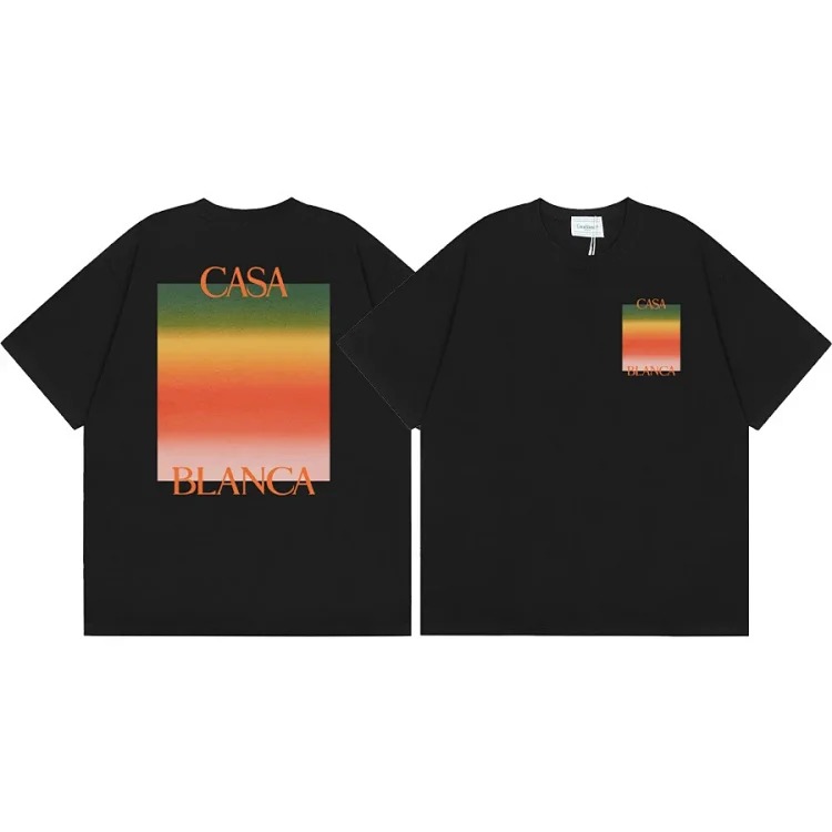 2025 Summer Printed Men's and Women's Loose Short-Sleeved T-Shirts Heavy Cotton