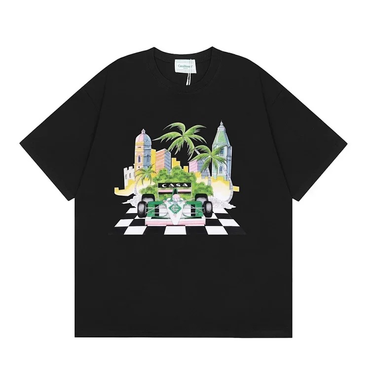 2025 Summer Printed Men's and Women's Loose Short-Sleeved T-Shirts Heavy Cotton