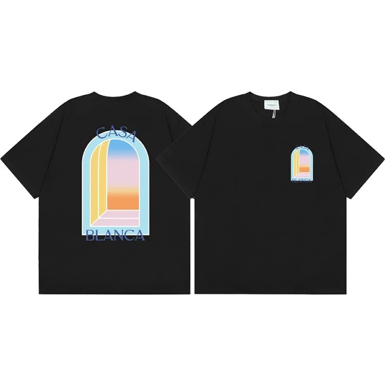 2025 Summer Printed Men's and Women's Loose Short-Sleeved T-Shirts Heavy Cotton