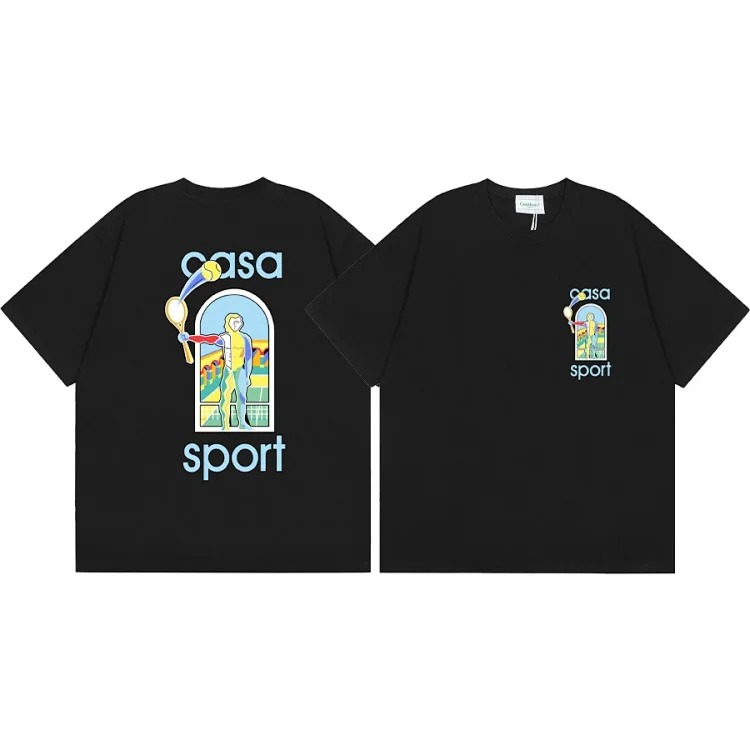 2025 Summer Printed Men's and Women's Loose Short-Sleeved T-Shirts Heavy Cotton