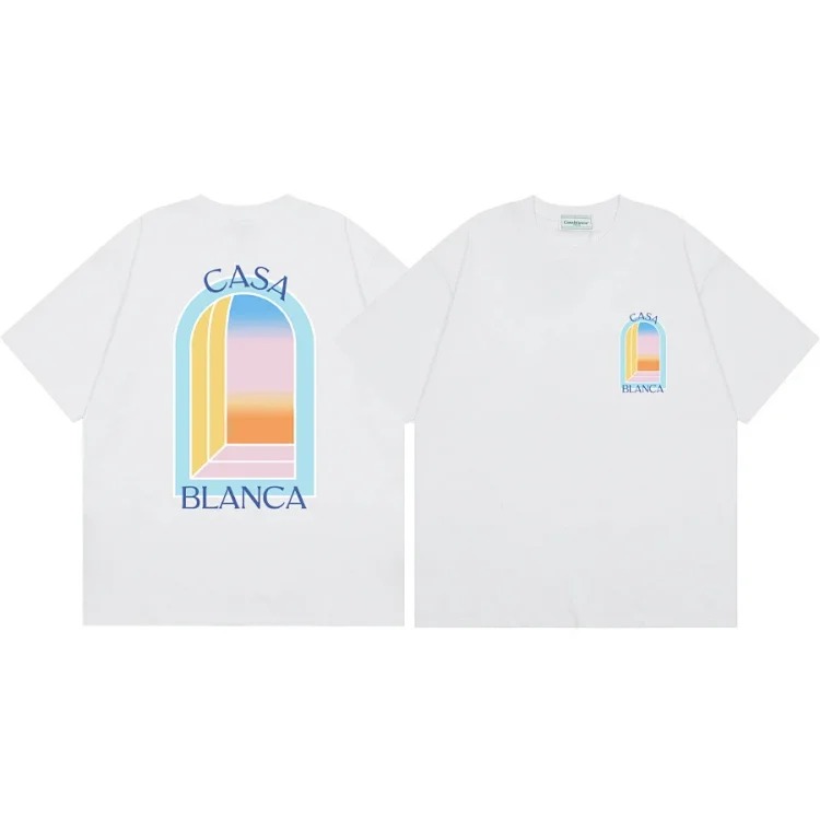 2025 Summer Printed Men's and Women's Loose Short-Sleeved T-Shirts Heavy Cotton