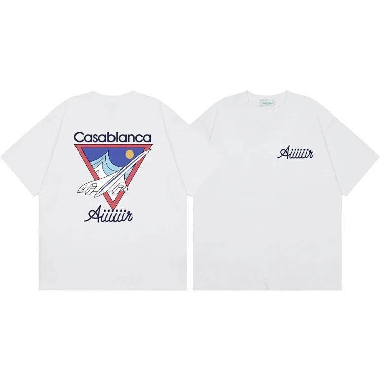 2025 Summer Printed Men's and Women's Loose Short-Sleeved T-Shirts Heavy Cotton