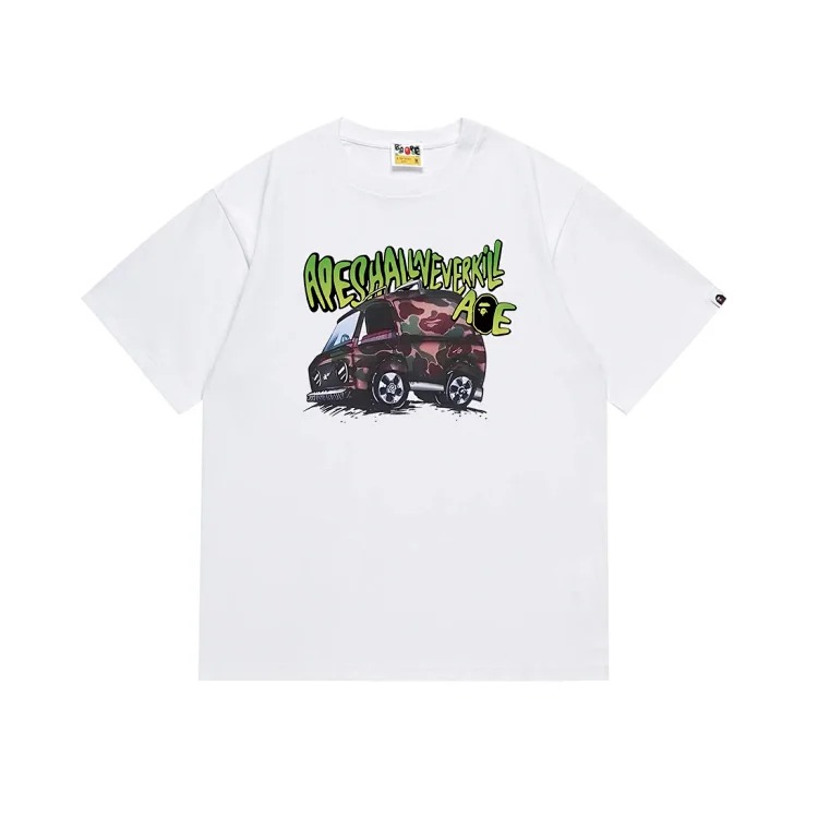 Cross-border BAPE T-Shirt Japanese trendy brand ape-headed little monkey camouflage round neck pullover loose short-sleeved T-shirt image 4